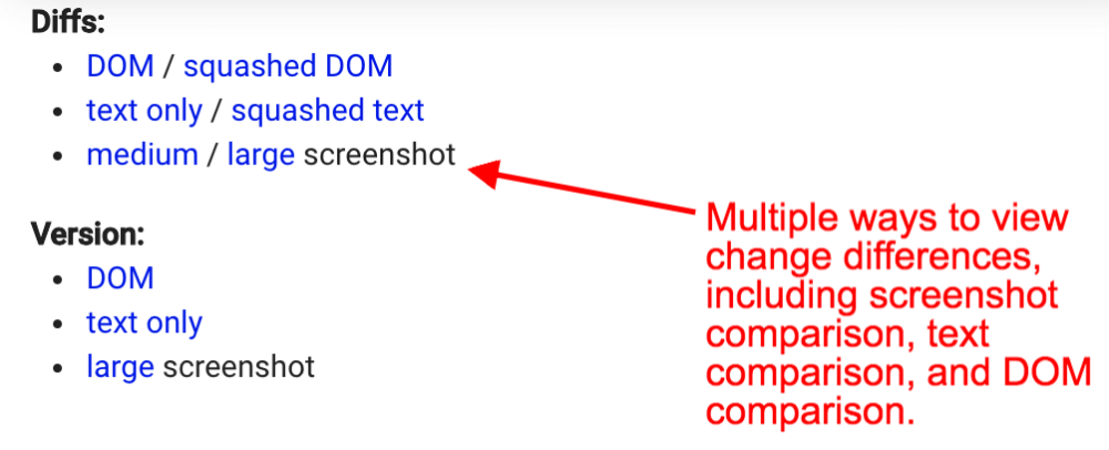 Text change analysis performed on every new version