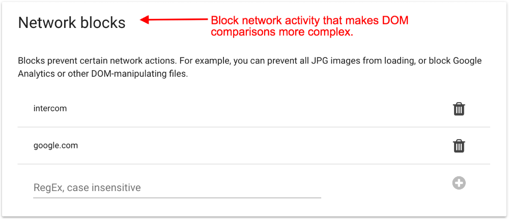 Network Blocks reduce DOM clutter