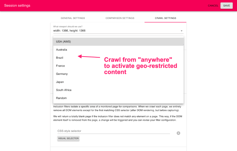 Crawl from anywhere in the world with our proxy network