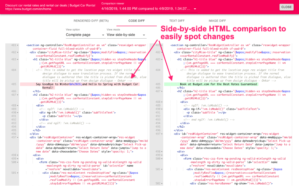 Side-by-side code view
