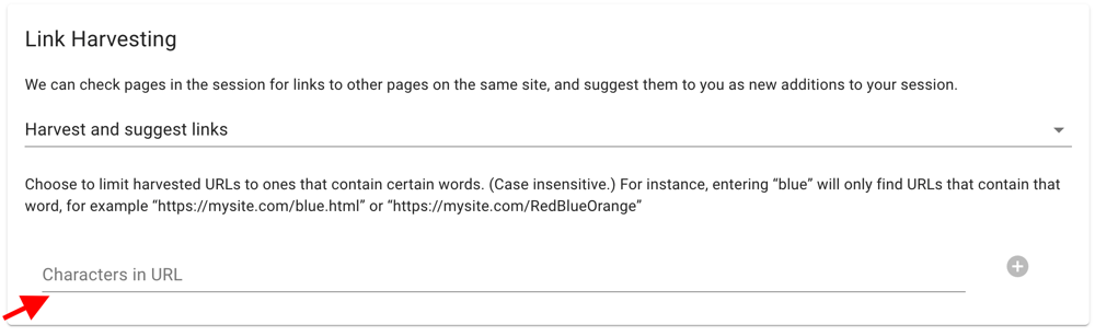 Limit URL Harvesting to Certain Keywords